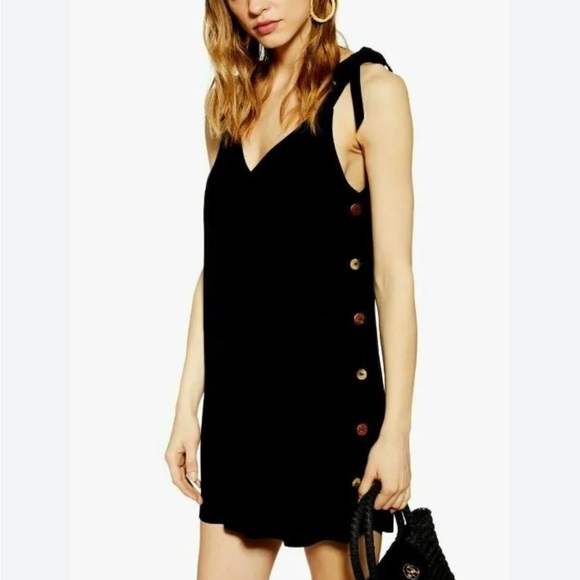 Topshop Dresses & Skirts - Topshop Black Side Buttons Mini Dress